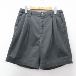 【50%OFF】W31★古着 HAGGAR ショート パンツ ショーツ メンズ コットン 濃グレー 25aug20 中古 ボトムス 短パン ショーパン ハーフ