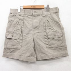 【20%OFF】W36★古着 カベラス ショート ブッシュ パンツ ショーツ メンズ コットン ベージュ カーキ 25aug21 中古 ボトムス 短パン ショーパン