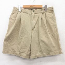 W33★古着 ショート チノ パンツ チノパン ショーツ メンズ 00年代 00s ベージュ カーキ 25aug21 中古 ボトムス 短パン ショーパン