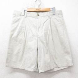 W34★古着 ショート パンツ ショーツ メンズ 80年代 80s コットン タロン ベージュ カーキ 25aug28 中古 ボトムス 短パン ショーパン ハーフ