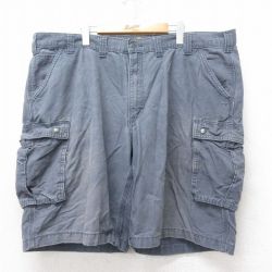 【50%OFF】W46★古着 カーハート Carhartt ショート カーゴ パンツ ショーツ メンズ 大きいサイズ コットン グレー 25aug28 中古 ボトムス 短パン ショーパン