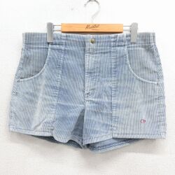 W34★古着 オーシャンパシフィック OP ショート コーデュロイ パンツ ショーツ メンズ 80年代 80s ワンポイントロゴ USA製 グレー 26apr15