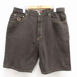 トミーヒルフィガー 90s ショートパンツ ワンポイントロゴ ブラウン W34 | 古着