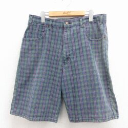 アリゾナジーンズ 00s ショートパンツ 緑チェック W35 | 古着