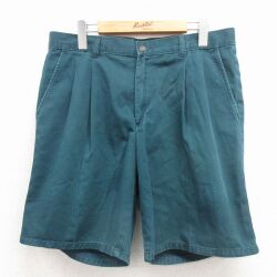 W35★古着 ショート パンツ ショーツ メンズ 90年代 90s タロン 緑 26apr16