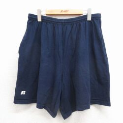 ラッセル ショートパンツ ワンポイントロゴ ネイビー W33 | 古着