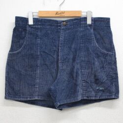 W36★古着 オーシャンパシフィック OP ショート パンツ ショーツ メンズ 90年代 90s コーデュロイ 太畝 紺【spe】 26apr28