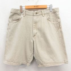 W34★古着 ラングラー ショート パンツ ショーツ メンズ 90年代 90s コットン ベージュ デニム【spe】 26may11