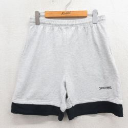 スポルディング 90s ショートスウェットパンツ ワンポイントロゴ グレー W32 | 古着