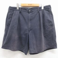 W38★古着 ラルフローレン ブランド ショート チノ パンツ チノパン ショーツ メンズ 90年代 90s コットン 紺【spe】 26may11