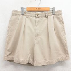 W34★古着 ラルフローレン ショート ブランド チノ パンツ チノパン ショーツ メンズ コットン ベージュ【spe】 26may11