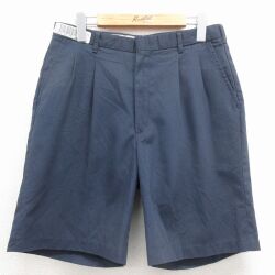W31★古着 ショート パンツ メンズ 90年代 90s USA製 ネイビー 26may22