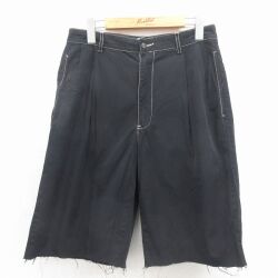 W31★古着 ラルフローレン ブランド ハーフ パンツ ショーツ メンズ 90年代 90s コットン ブラック【spe】 26may27