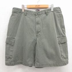 トミーヒルフィガー 90s ショートカーゴパンツ ワンポイントロゴ カーキ W36 | 古着