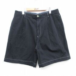 W36★古着 トミーヒルフィガー ショート ブランド パンツ ショーツ メンズ 90年代 90s ワンポイントロゴ ブラック 26jun04