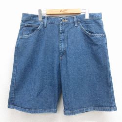 ラングラー ショートパンツ デニム ネイビー 実寸W36 | 古着