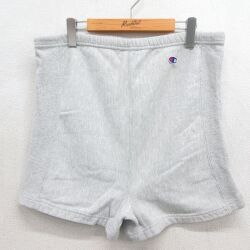チャンピオン 90s リバースウィーブショートスウェットパンツ ワンポイントロゴ グレー 実寸W36 | 古着