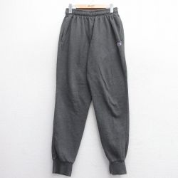 W31★古着 チャンピオン Champion スウェット パンツ メンズ ワンポイントロゴ 濃グレー 25mar11 中古 ボトムス ロング