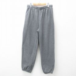 W36★古着 フリース パンツ メンズ 無地 グレー 霜降り 25mar12 中古 ボトムス ロング
