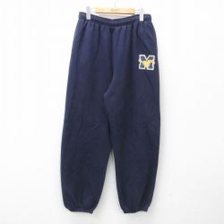 W36★古着 スウェット パンツ メンズ M 馬 紺 ネイビー 25mar12 中古 ボトムス ロング