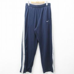 W34★古着 ナイキ NIKE ジャージ パンツ メンズ ワンポイントロゴ 紺他 ネイビー 25mar12 中古 ボトムス ロング