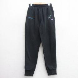 W33★古着 チャンピオン champion スウェット パンツ メンズ ワンポイントロゴ MRC 黒 ブラック 25mar21 中古 ボトムス ロング