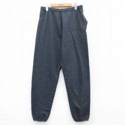 W35★古着 フルーツオブザルーム スウェット パンツ メンズ 無地 黒 ブラック 25mar26 中古 ボトムス ロング