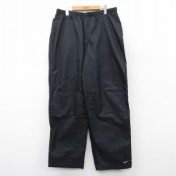 W39★古着 ナイキ NIKE ナイロン パンツ メンズ ワンポイントロゴ 黒 ブラック 25mar29 中古 ボトムス ロング