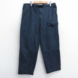 W37★古着 STRUCTURE イージー パンツ メンズ 00年代 00s ダブルニー コットン 紺 ネイビー 25mar31 中古 ボトムス ロング