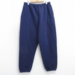 W39★古着 スウェット パンツ メンズ 90年代 90s 無地 USA製 紺 ネイビー 25mar31 中古 ボトムス ロング