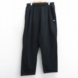 W38★古着 チャンピオン Champion スウェット パンツ メンズ ワンポイントロゴ 黒 ブラック 25apr03 中古 ボトムス ロング