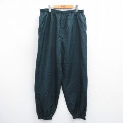 W38★古着 ナイロン パンツ メンズ 90年代 90s Flanklin 緑系 グリーン 25apr25 中古 ボトムス ロング