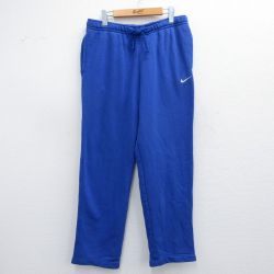 W36★古着 ナイキ NIKE スウェット パンツ メンズ ワンポイントロゴ 青 ブルー 25apr26 中古 ボトムス ロング