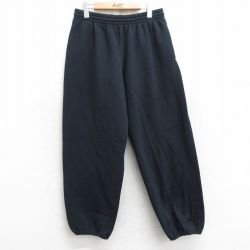 W37★古着 フルーツオブザルーム スウェット パンツ メンズ 00年代 00s 無地 黒 ブラック 25may28 中古 ボトムス ロング