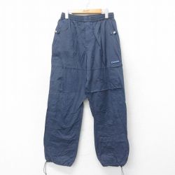 W31★古着 コロンビア COLUMBIA ナイロン パンツ メンズ 00年代 00s ワンポイントロゴ 紺 ネイビー 25jul14 中古 ボトムス ロング