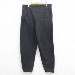 W35★古着 ナイキ NIKE スウェット パンツ メンズ 90年代 90s ワンポイントロゴ USA製 黒 ブラック 【spe】 25aug06 中古 ボトムス ロング