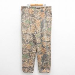 W37★古着 カベラス スウェット パンツ メンズ ワンポイントロゴ 茶 ブラウン 迷彩 25aug06 中古 ボトムス ロング