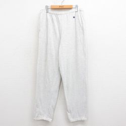 W35★古着 チャンピオン champion イージー パンツ メンズ 90年代 90s ワンポイントロゴ USA製 グレー 霜降り 25aug26 中古 ボトムス ロング
