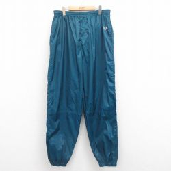 W38★古着 ウィルソン ナイロン パンツ メンズ 00年代 00s ワンポイントロゴ 青緑 【spe】 25aug26 中古 ボトムス ロング