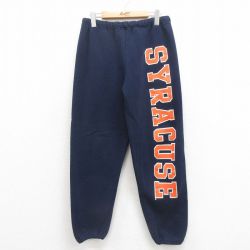 W33★古着 ラッセル スウェット パンツ メンズ 00年代 00s シラキュース 紺 ネイビー 25aug26 中古 ボトムス ロング