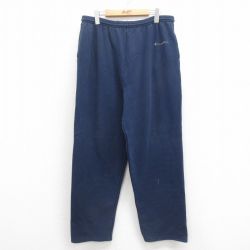 W37★古着 チャンピオン champion スウェット パンツ メンズ 00年代 00s ワンポイントロゴ 紺 ネイビー 25aug26 中古 ボトムス ロング