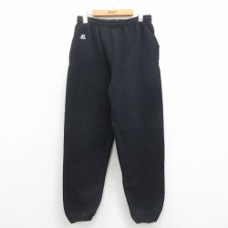 W32★古着 ラッセル スウェット パンツ メンズ 00年代 00s ワンポイントロゴ 黒 ブラック 25aug26 中古 ボトムス ロング