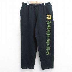 W36★古着 ジャンスポーツ スウェット パンツ メンズ ウェインステート 黒 ブラック 25sep03 中古 ボトムス ロング