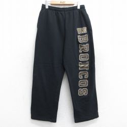 W30★古着 ジャンスポーツ スウェット パンツ メンズ ウエスタンミシガンブロンコス 黒 ブラック 25sep03 中古 ボトムス ロング