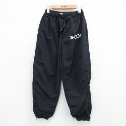 W23★古着 ナイロン パンツ メンズ 80年代 80s CC USA製 黒 ブラック 25sep04 中古 ボトムス ロング