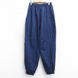 W28★古着 アディダス adidas ナイロン パンツ メンズ 90年代 90s ワンポイントロゴ 紺 ネイビー 【spe】 25sep16 中古 ボトムス ロング
