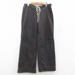 W34★古着 イージー パンツ メンズ CENTURY 黒 ブラック 25sep25 中古 ボトムス ロング