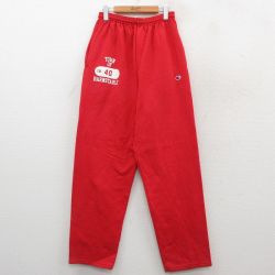 W32★古着 チャンピオン Champion スウェット パンツ メンズ 00年代 00s BARNSTABLE 赤 レッド 25sep25 中古 ボトムス ロング