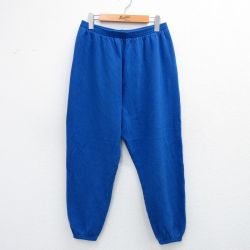 W35★古着 スウェット パンツ メンズ 90年代 90s 無地 USA製 青 ブルー 25oct02 中古 ボトムス ロング
