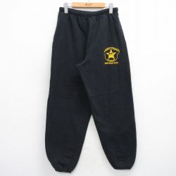 W33★古着 チャンピオン champion スウェット パンツ メンズ 00年代 00s BERGEN 黒 ブラック 25oct02 中古 ボトムス ロング